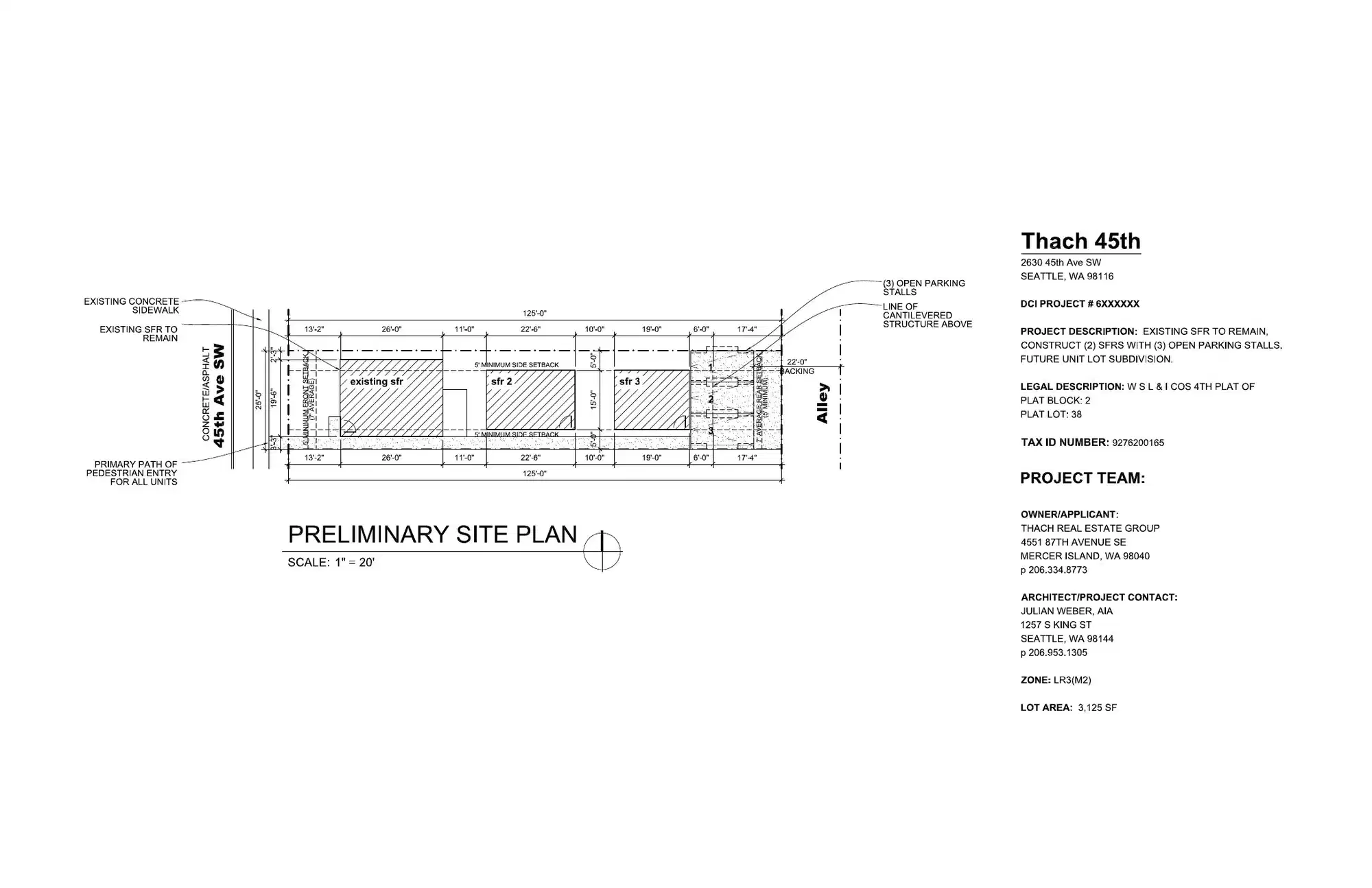 Site plan for 2632 B 45th Ave SW