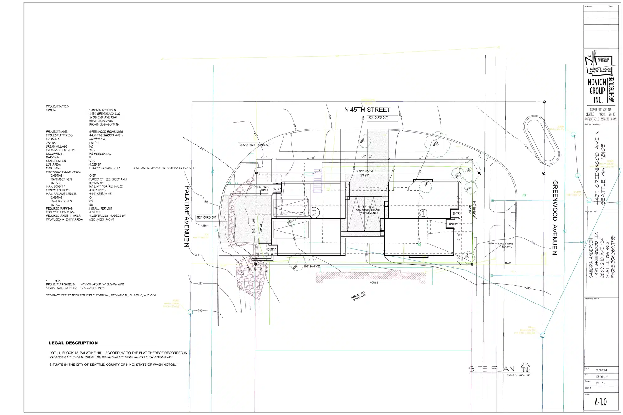 Site plan for 4437 Greenwood Ave N