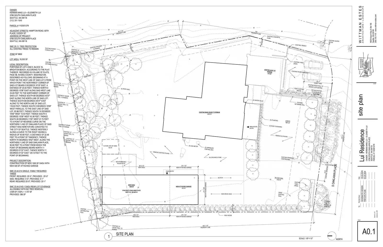 Site plan for 5766 S Oaklawn Pl