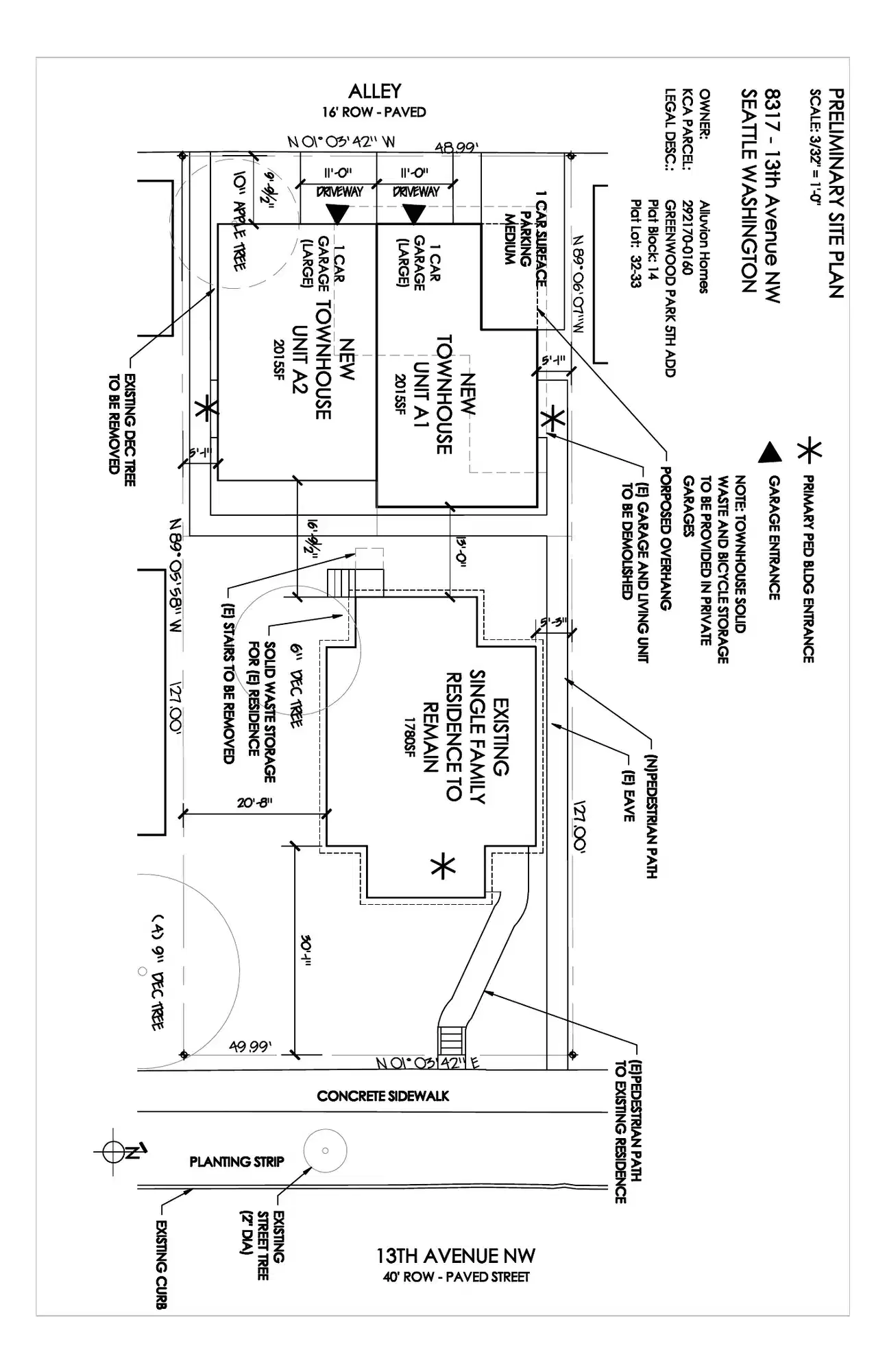 Site plan for 8319 13th Ave NW