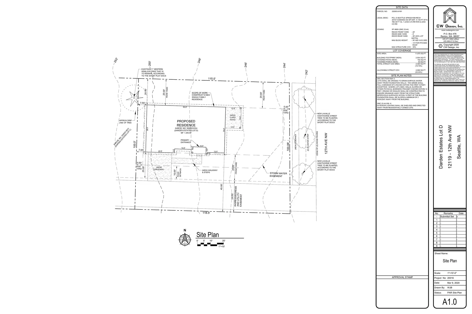 Site plan for 12119 12th Ave NW