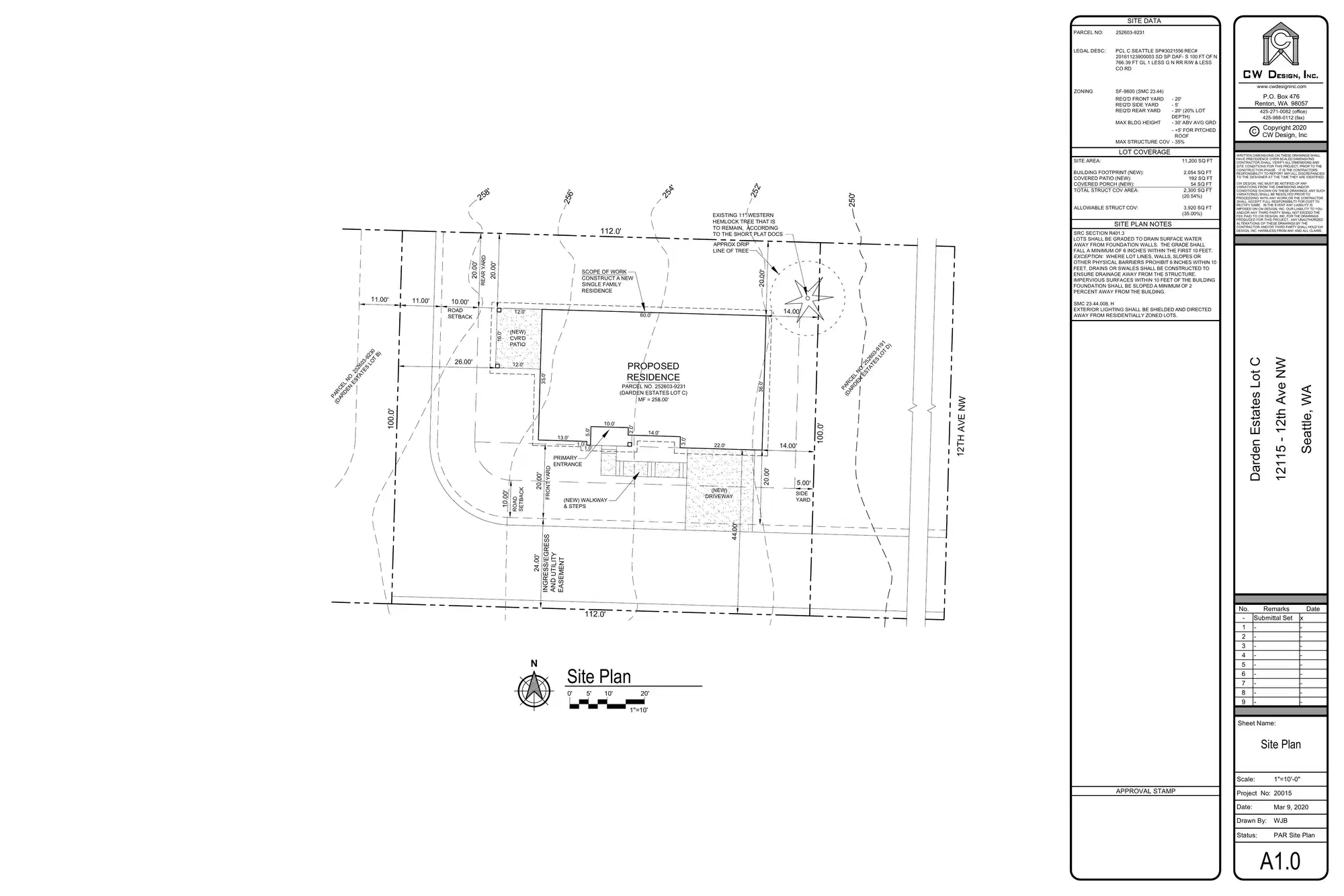 Site plan for 12115 12th Ave NW