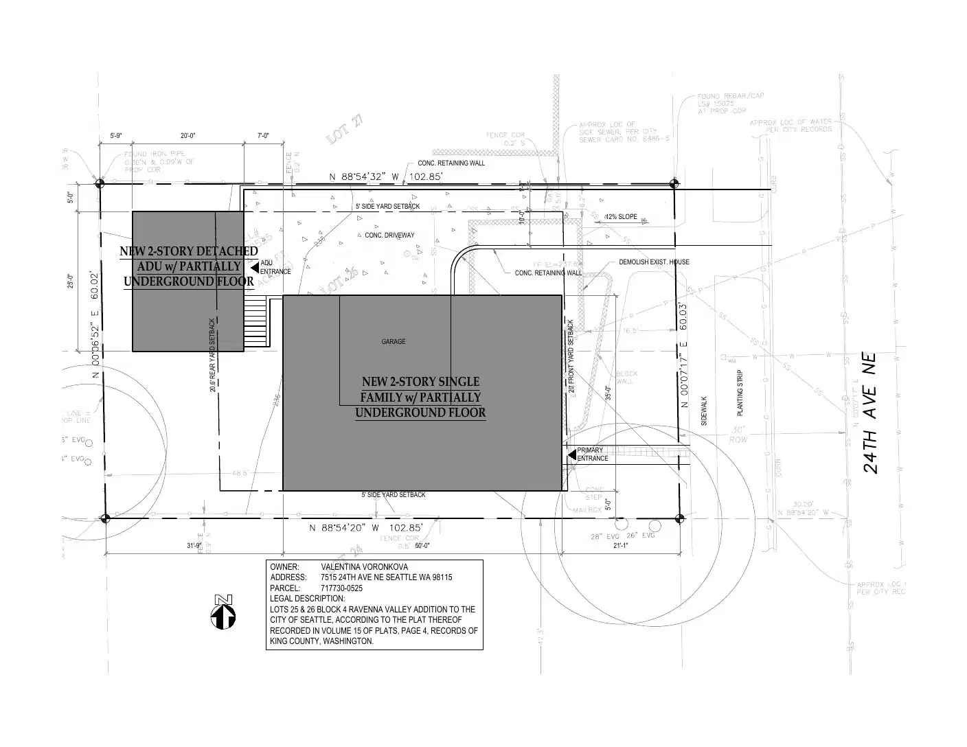 Site plan for 7515 24th Ave NE