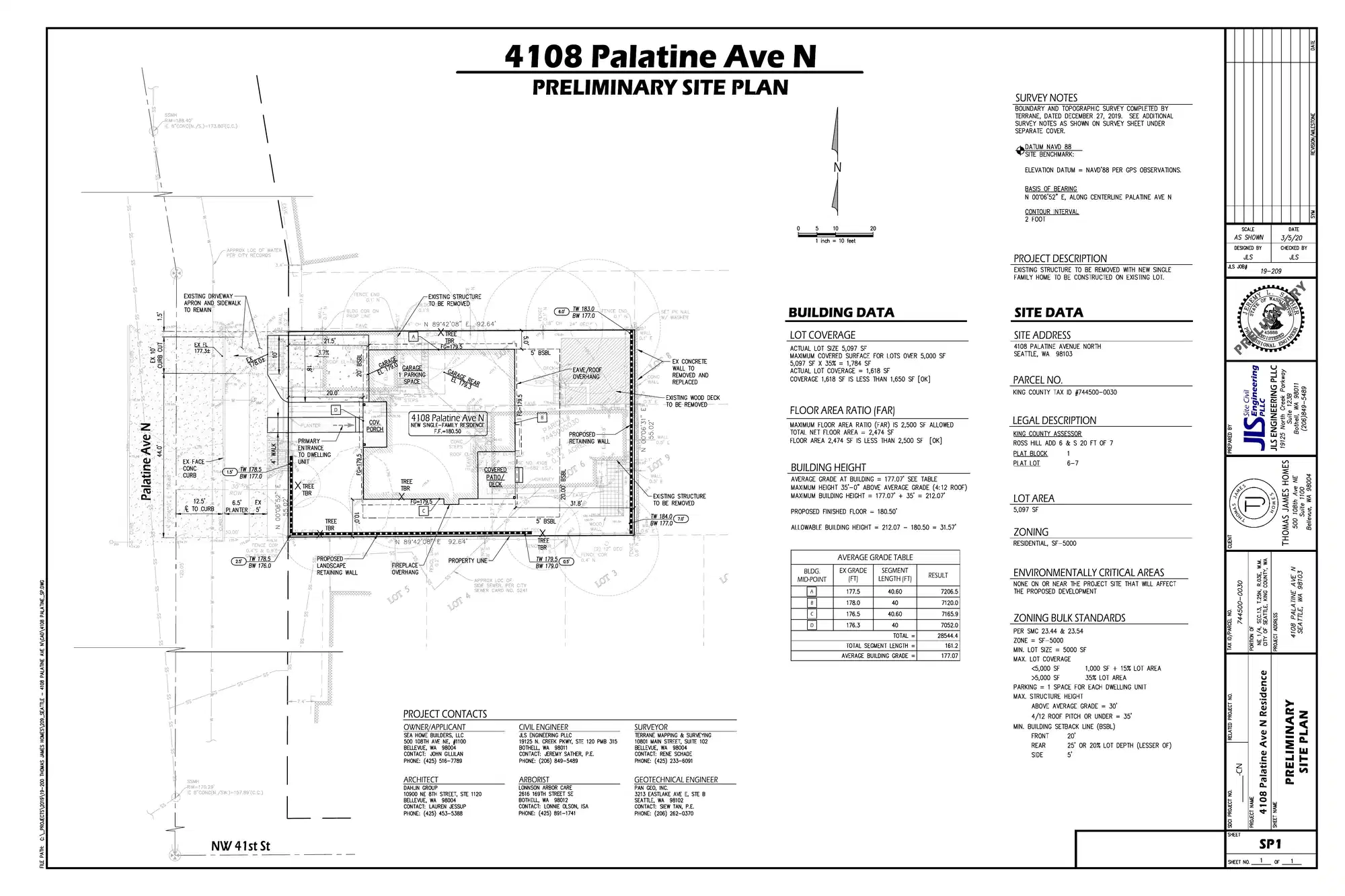 Site plan for 4108 Palatine Ave N