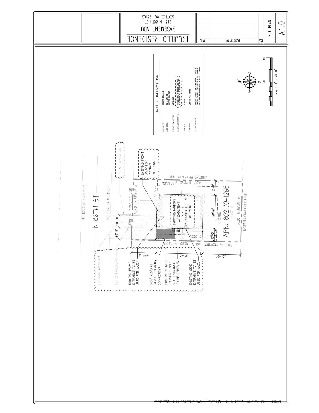 Site plan for 2131 N 86th St