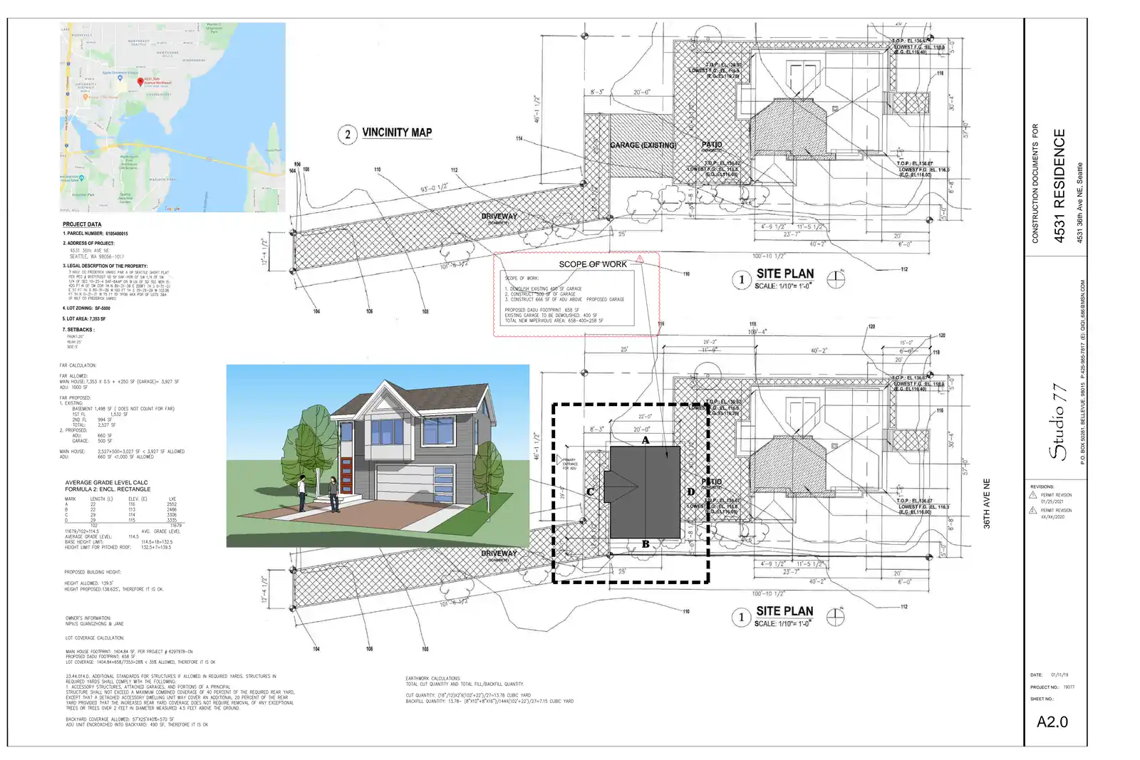Site plan for 4522 35th Ave NE