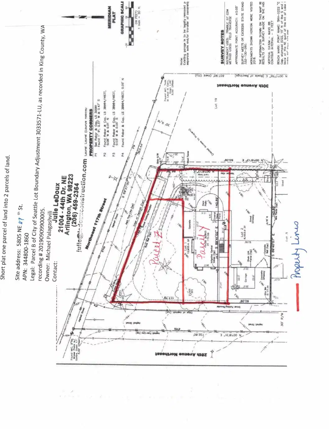 Site plan for 2803 NE 117th St