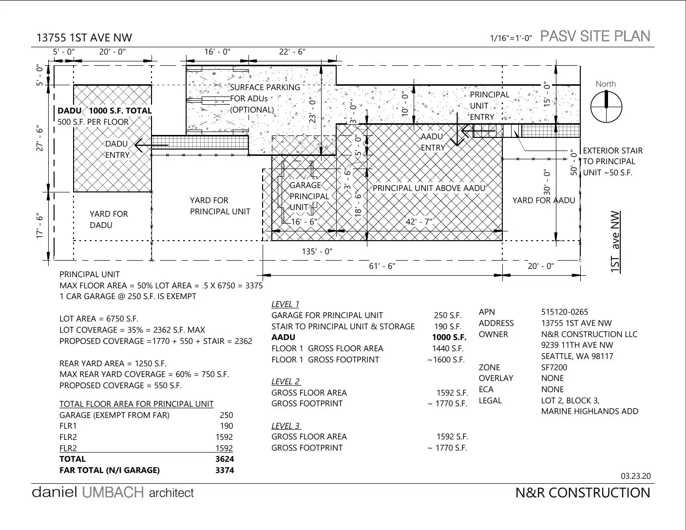 Site plan for 13755 1st Ave NW