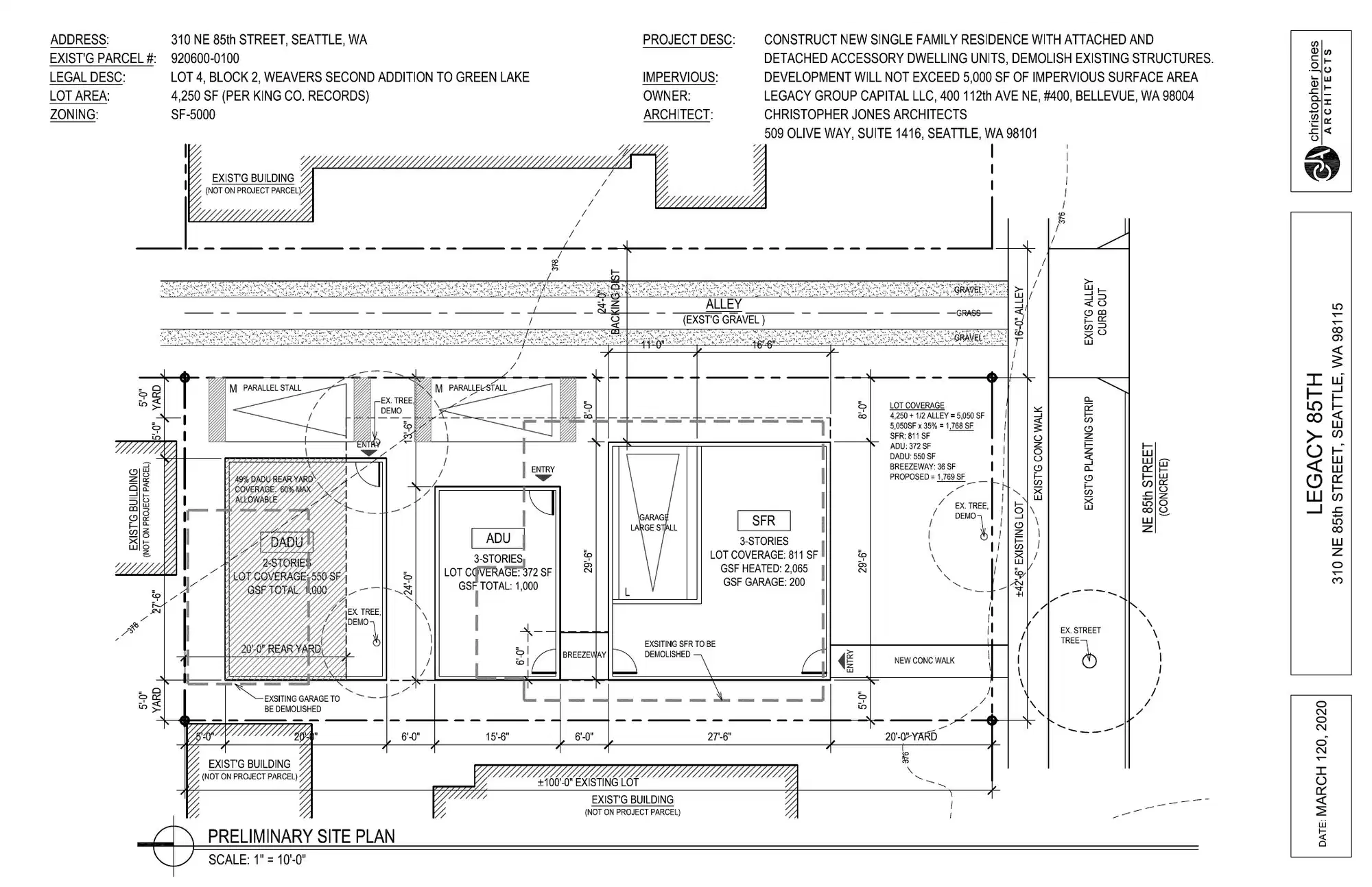 Site plan for 310 NE 85th St