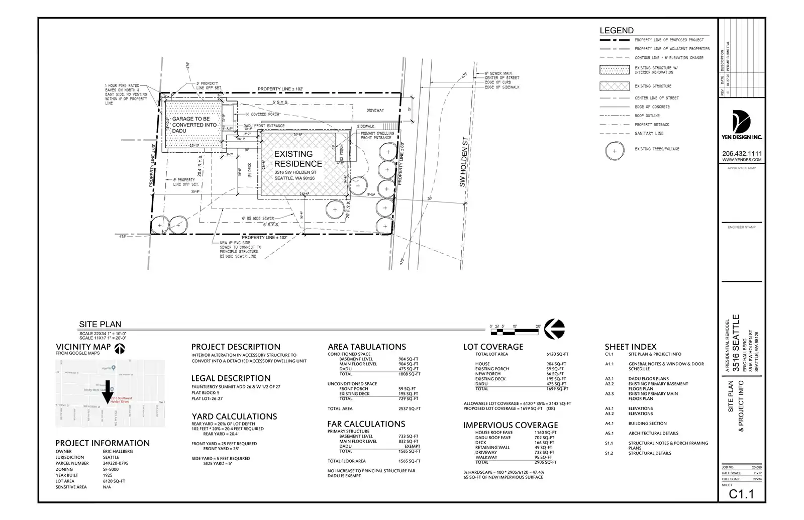Site plan for 3516 SW Holden St
