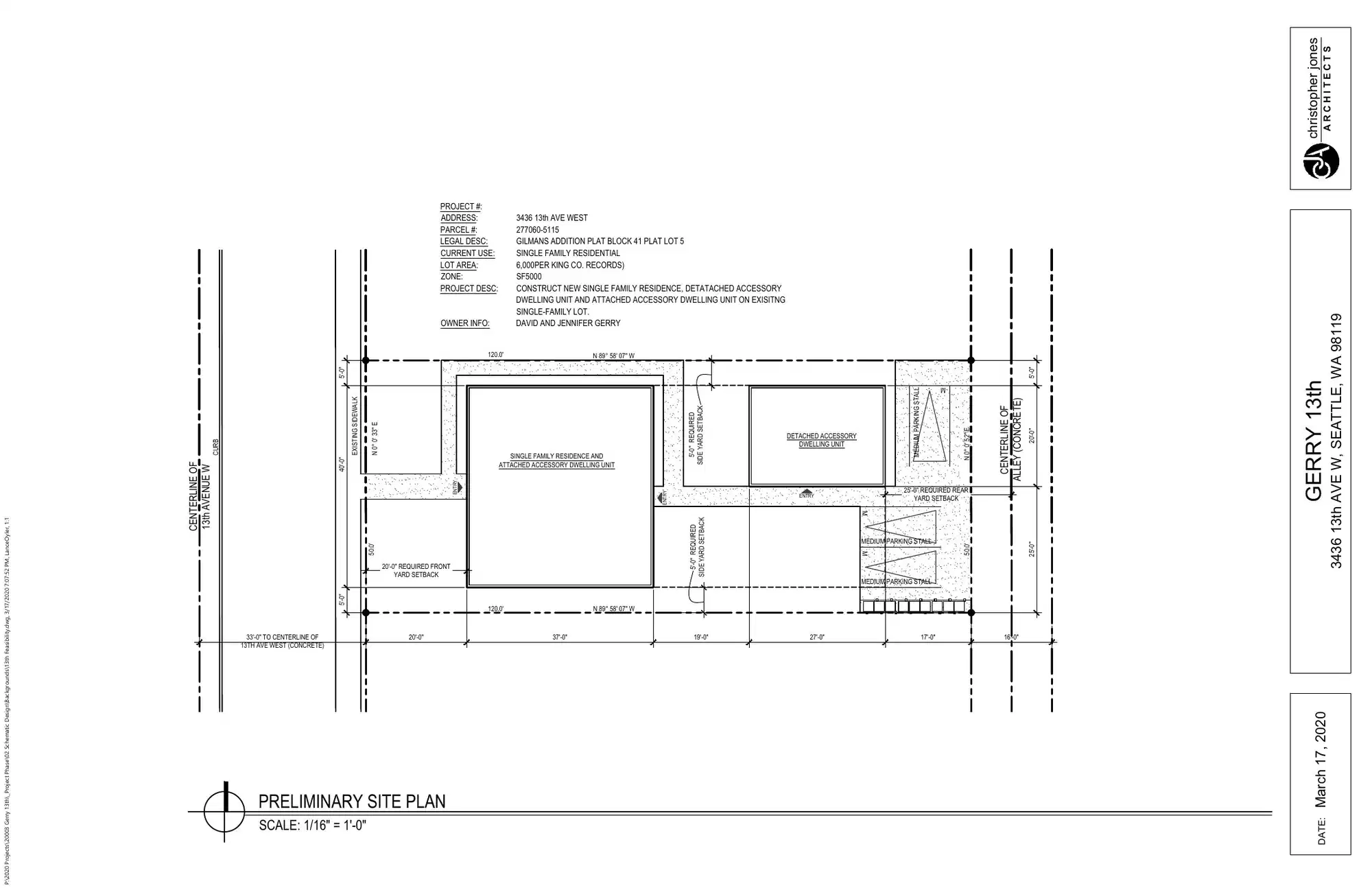 Site plan for 3436 13th Ave W