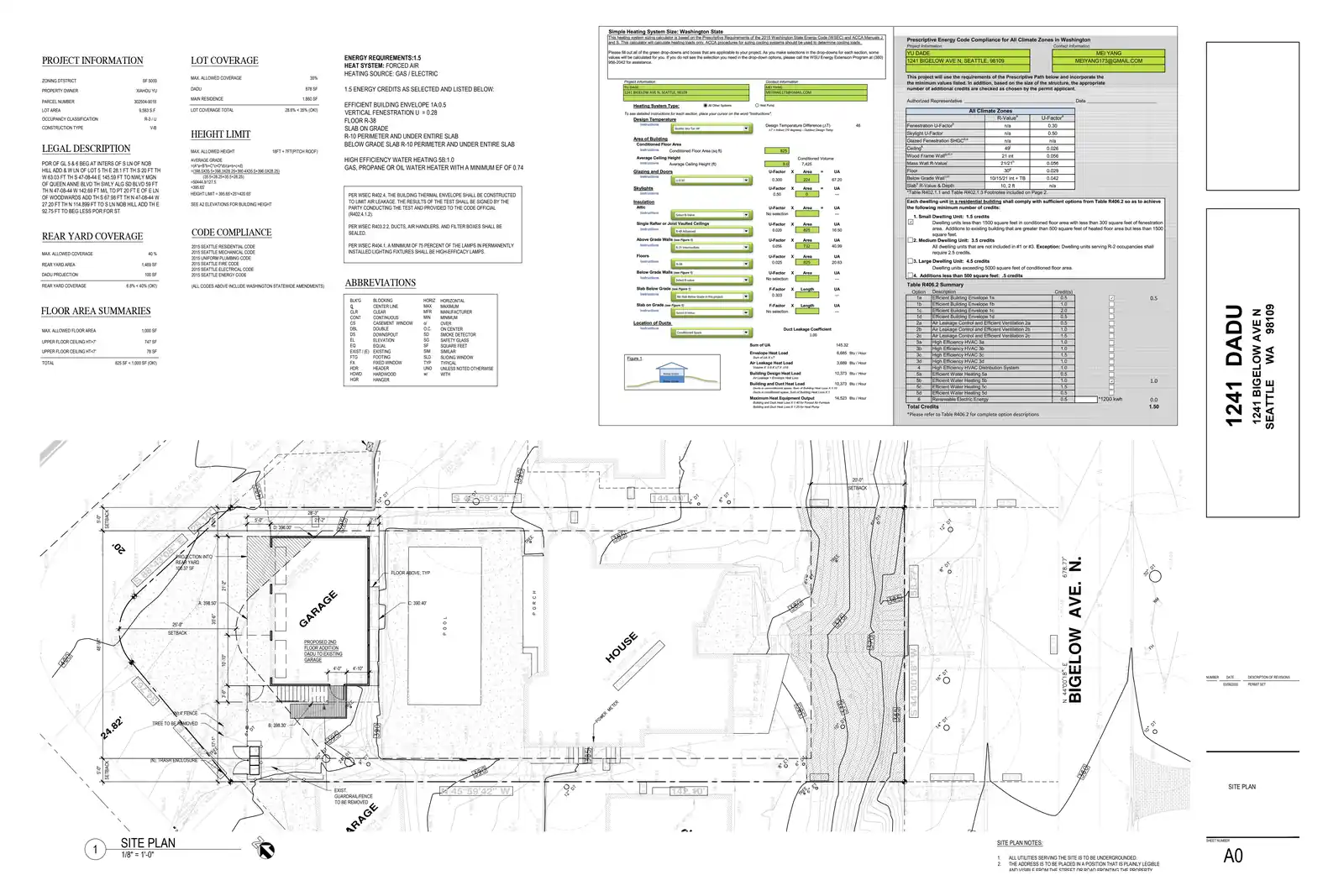 Site plan for 1241 Bigelow Ave N