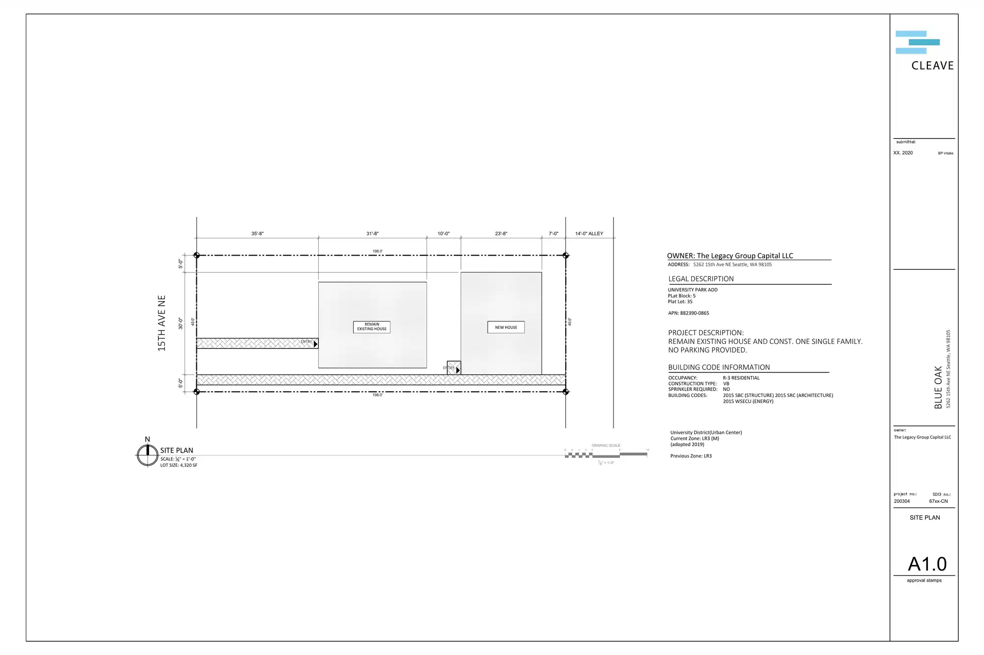 Site plan for 5264 15th Ave NE