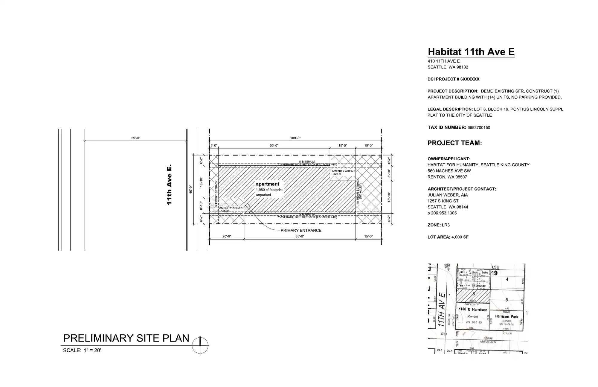 Site plan for 410 11th Ave E
