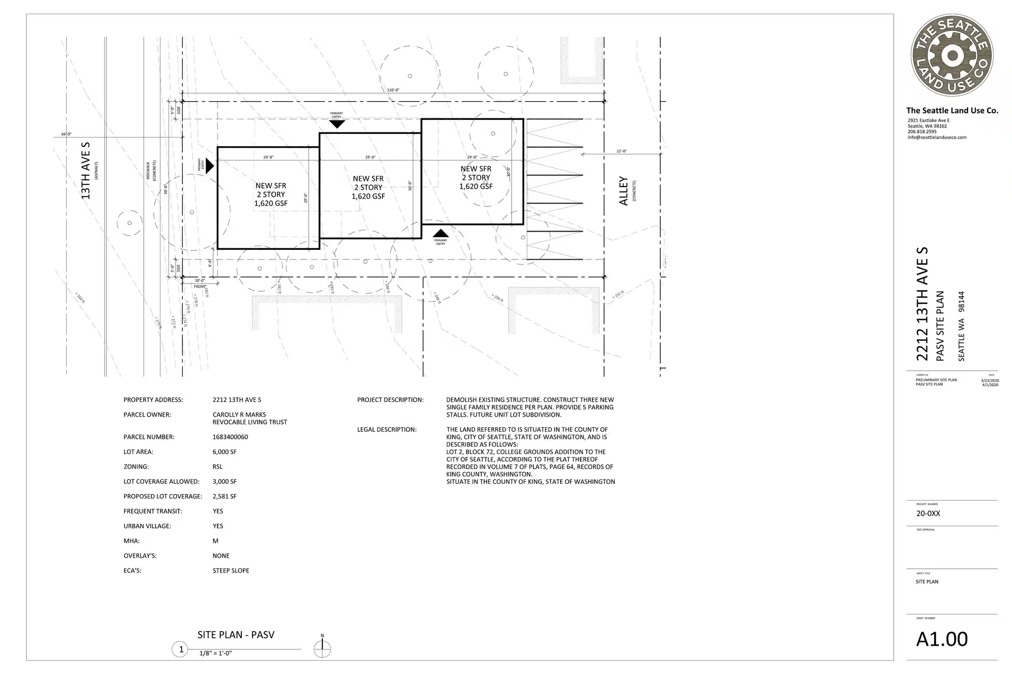 Site plan for 2210 13th Ave S