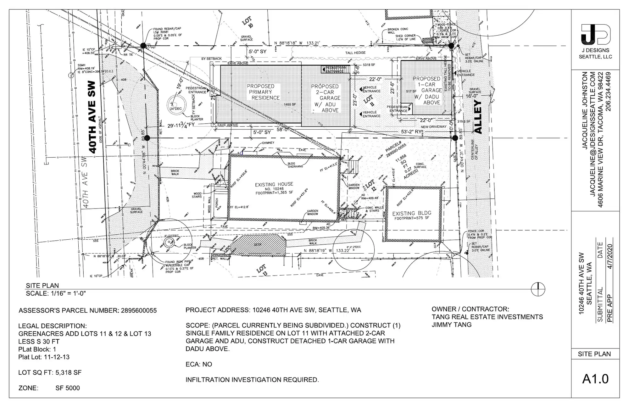 Site plan for 10248 40th Ave SW