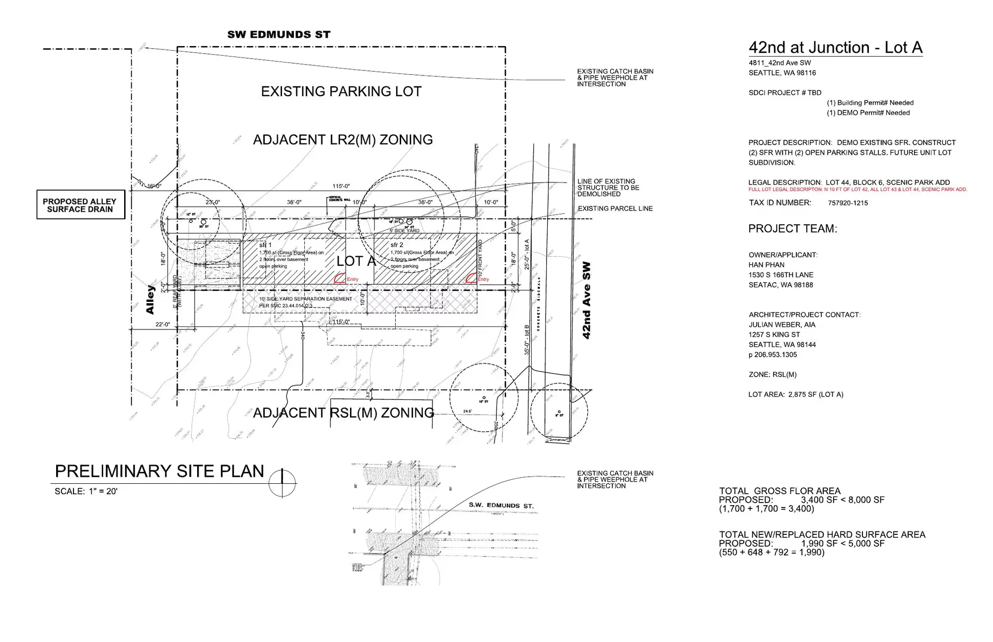 Site plan for 4811 B 42nd Ave SW