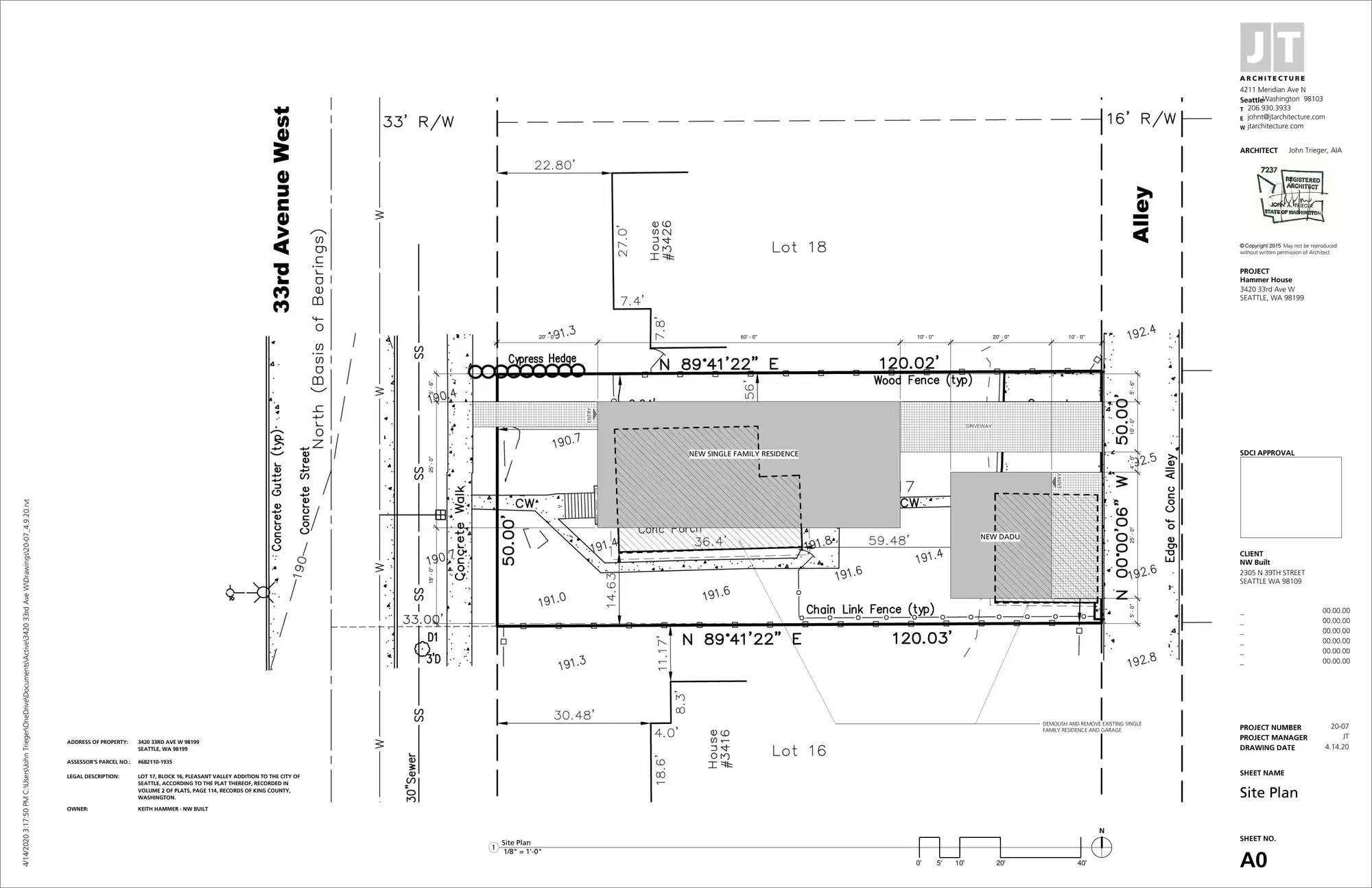 Site plan for 3420 33rd Ave W