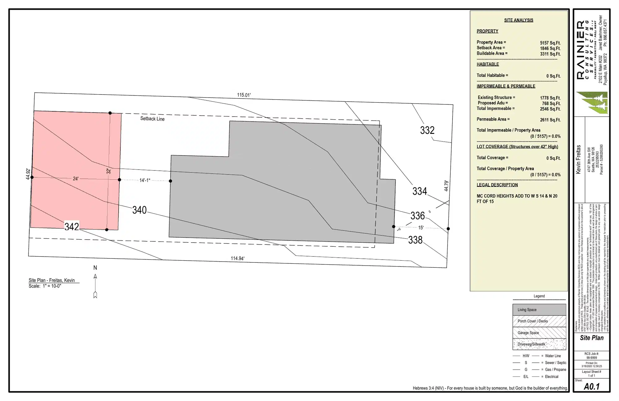Site plan for 4749 36th Ave SW