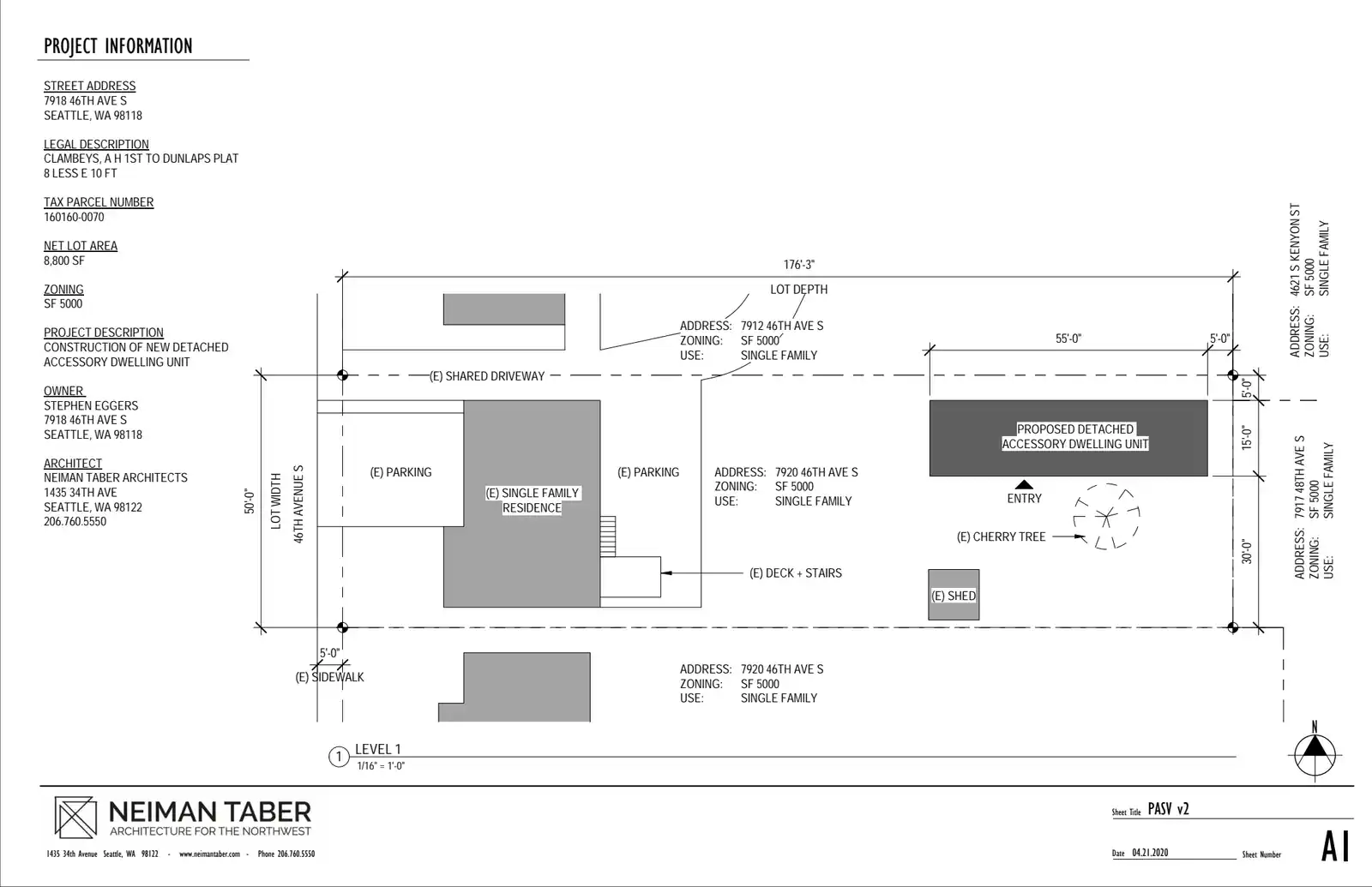 Site plan for 7918 46th Ave S