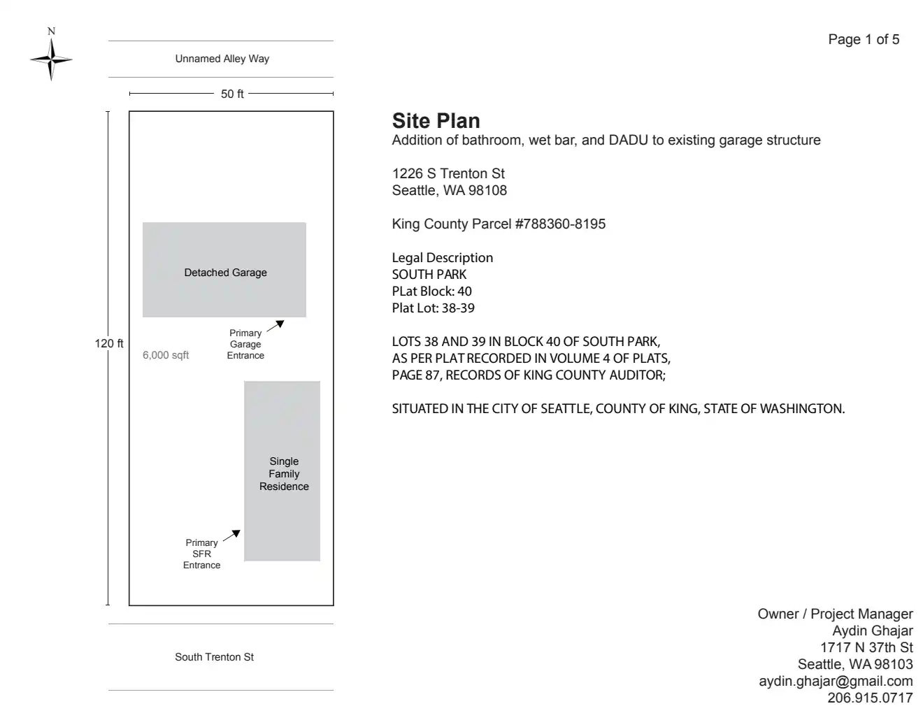 Site plan for 1226 S Trenton St