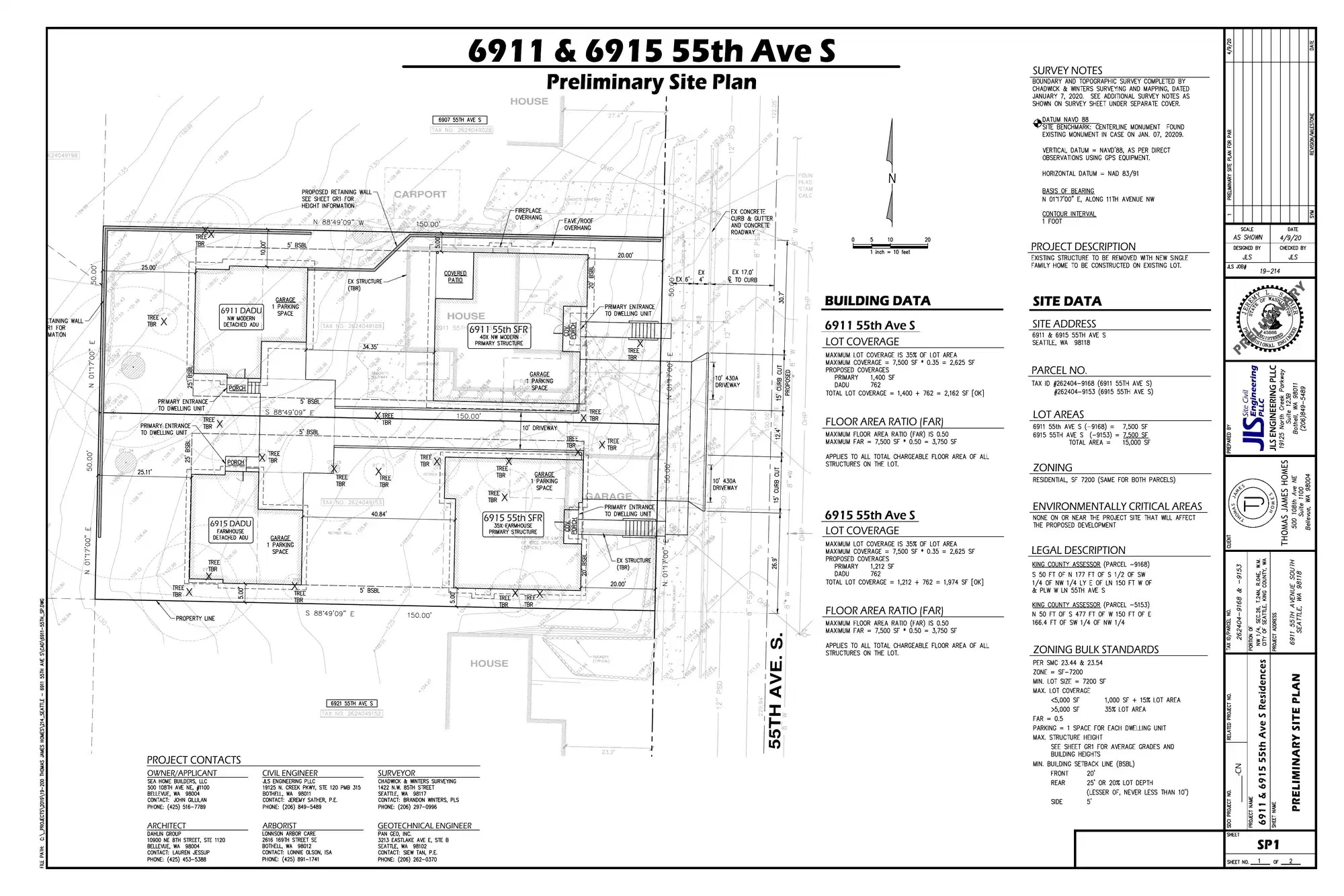 Site plan for 6915 55th Ave S