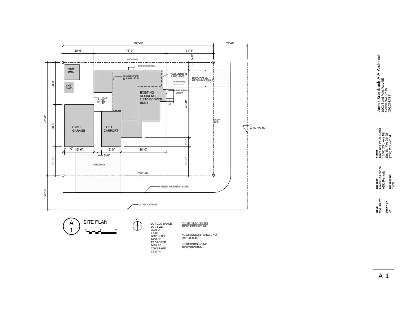 Site plan for 10503 23rd Ave NE