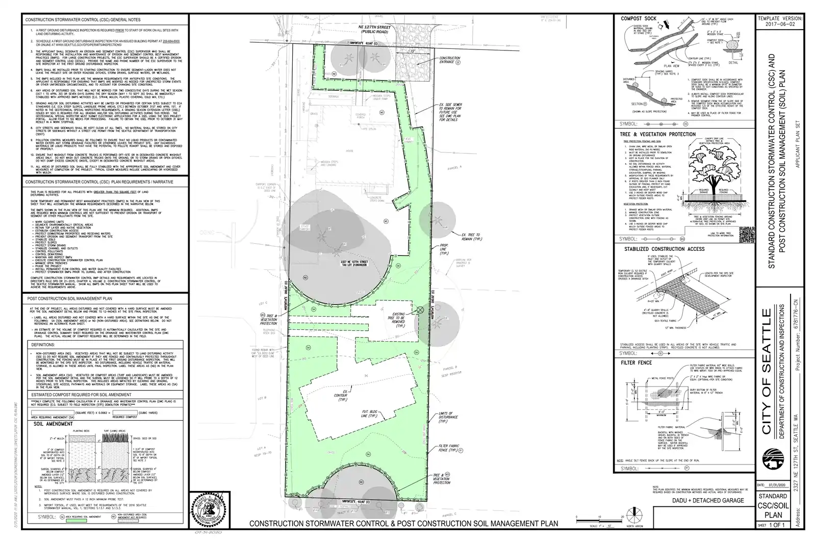 Site plan for 2327 NE 127th St