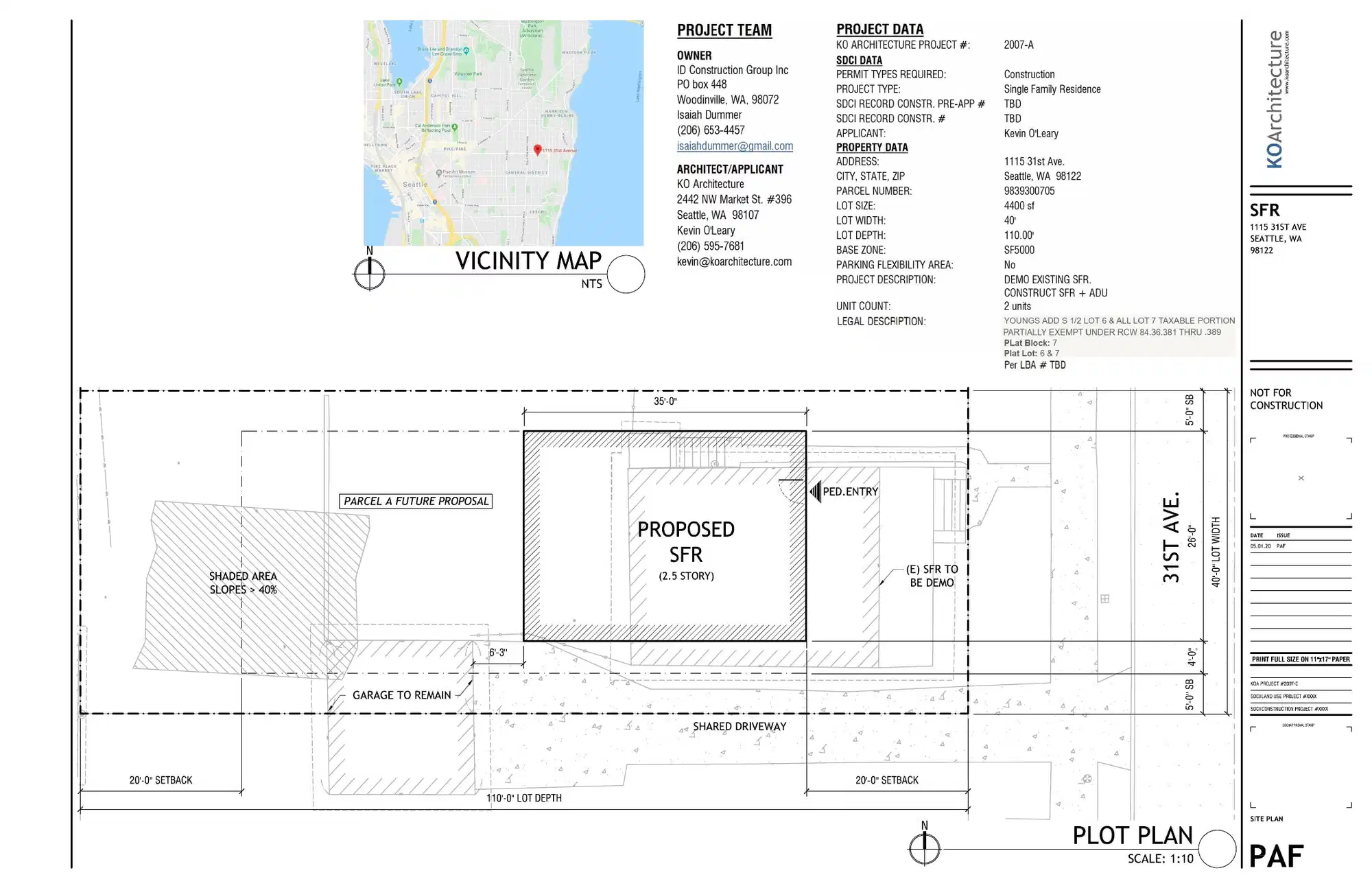 Site plan for 1115 31st Ave