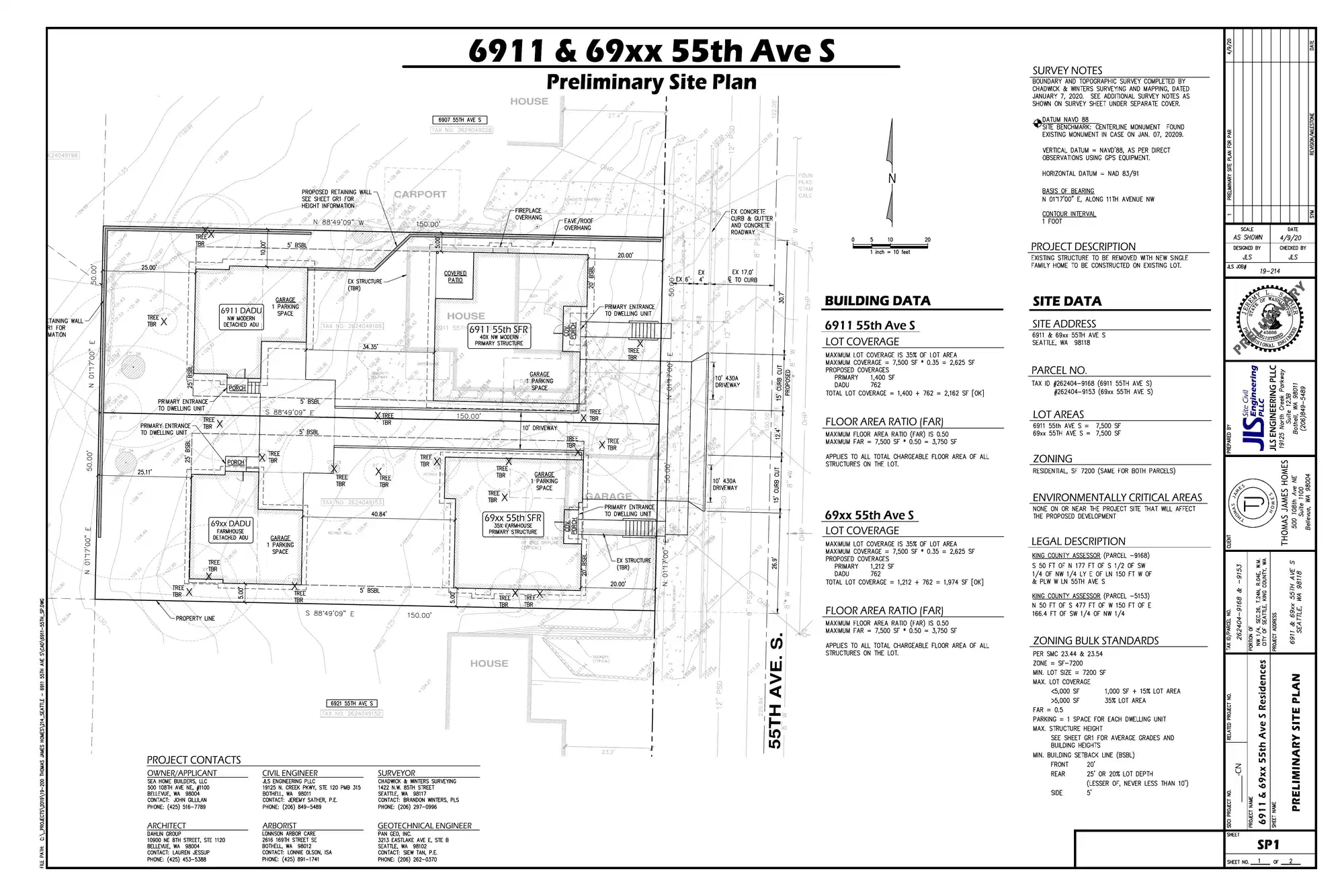 Site plan for 6911 55th Ave S