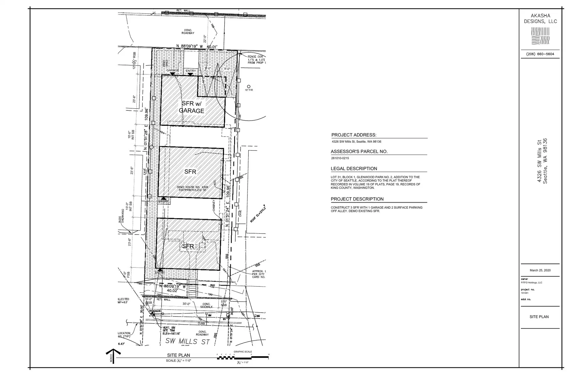 Site plan for 4326 SW Mills St