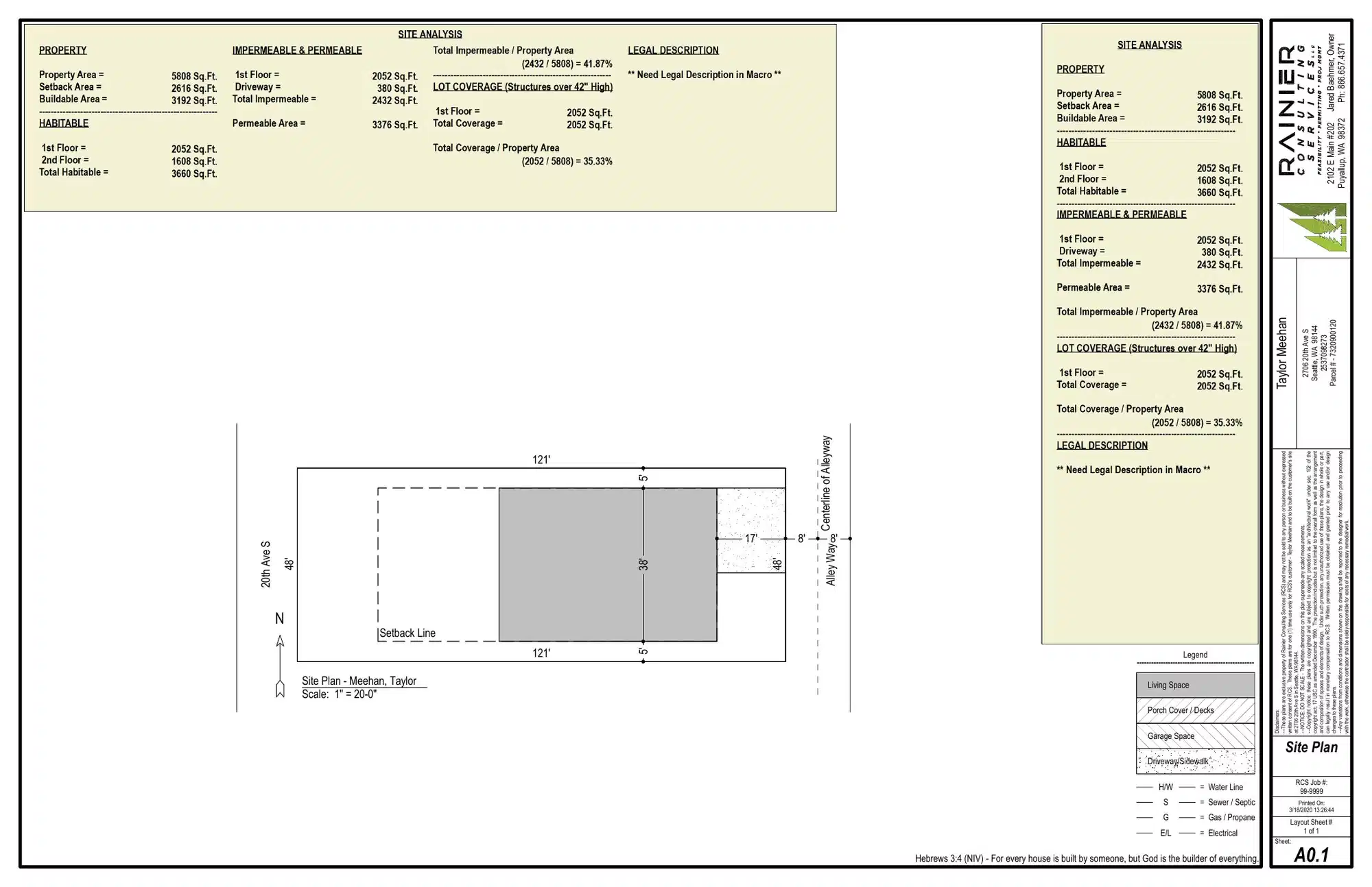 Site plan for 2706 20th Ave S