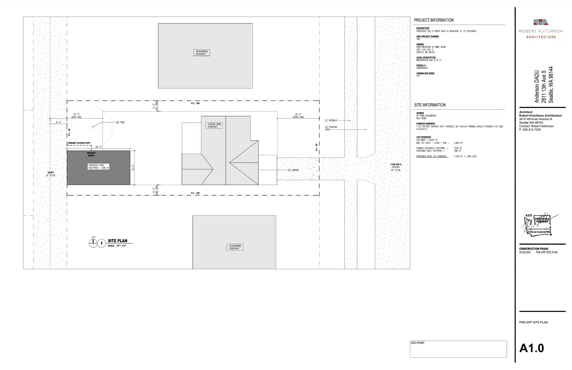 Site plan for 2811 13th Ave S
