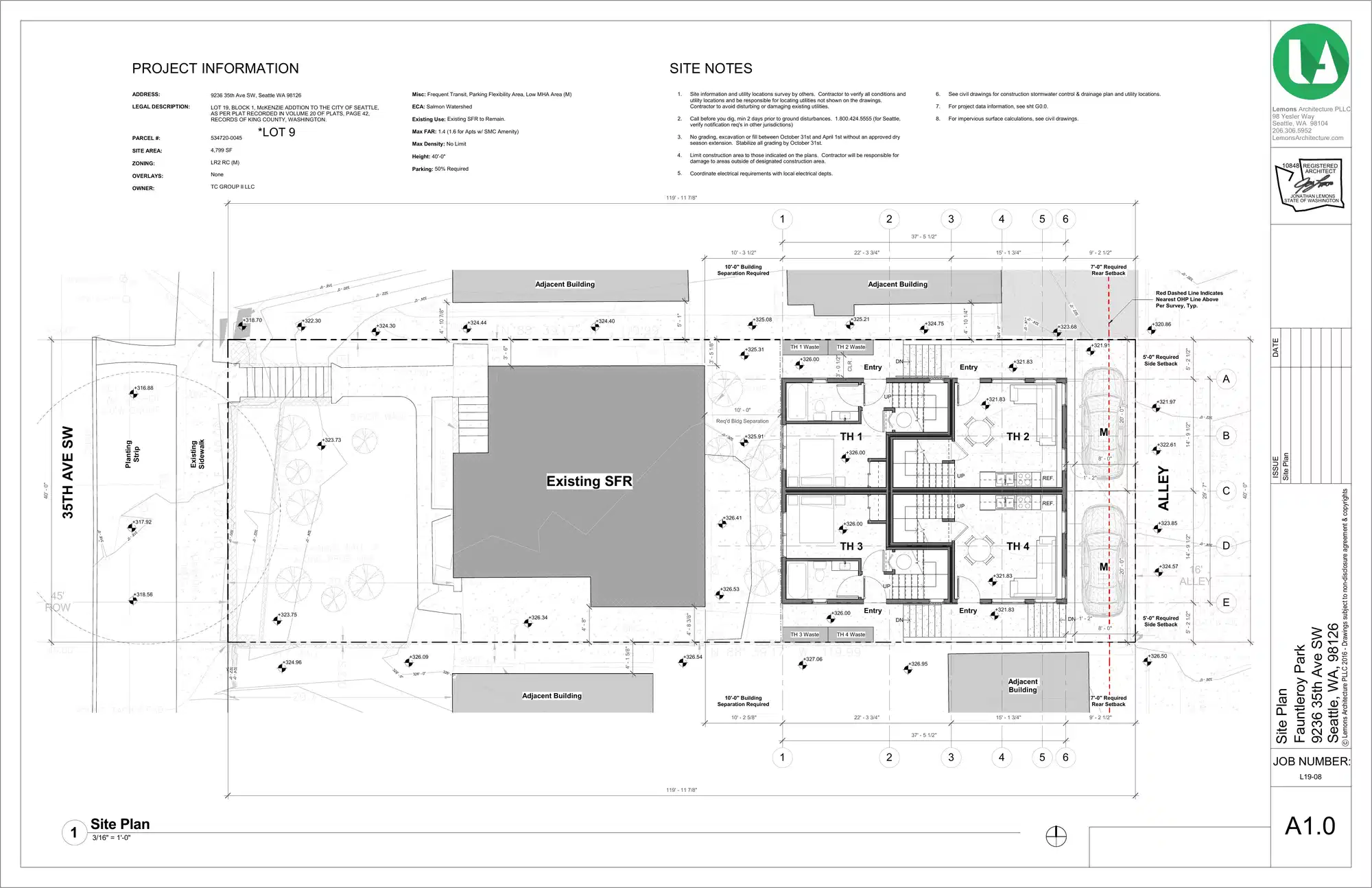 Site plan for 9234 35th Ave SW