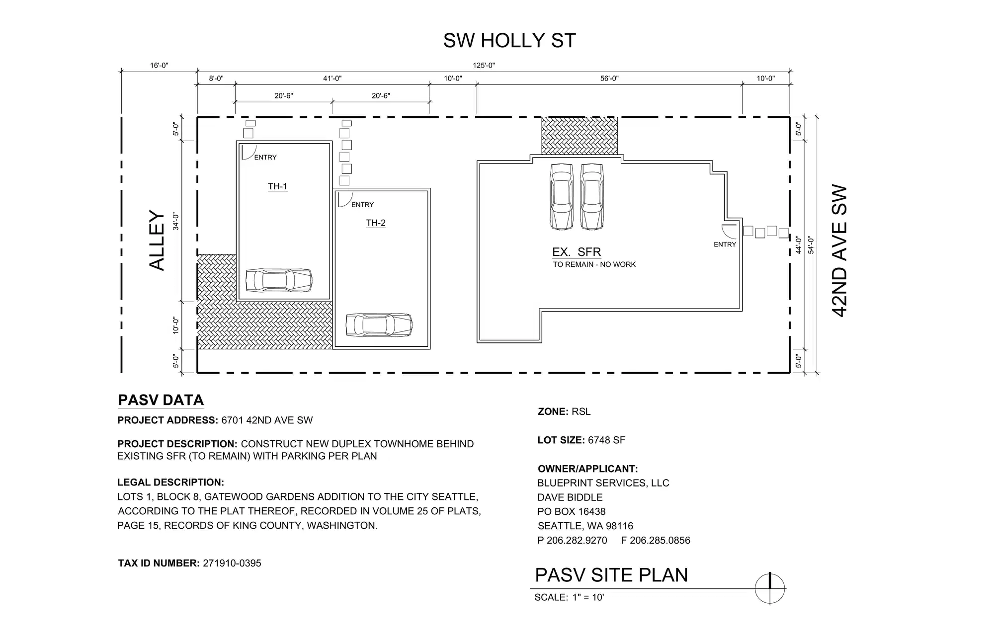 Site plan for 4207 SW Holly St