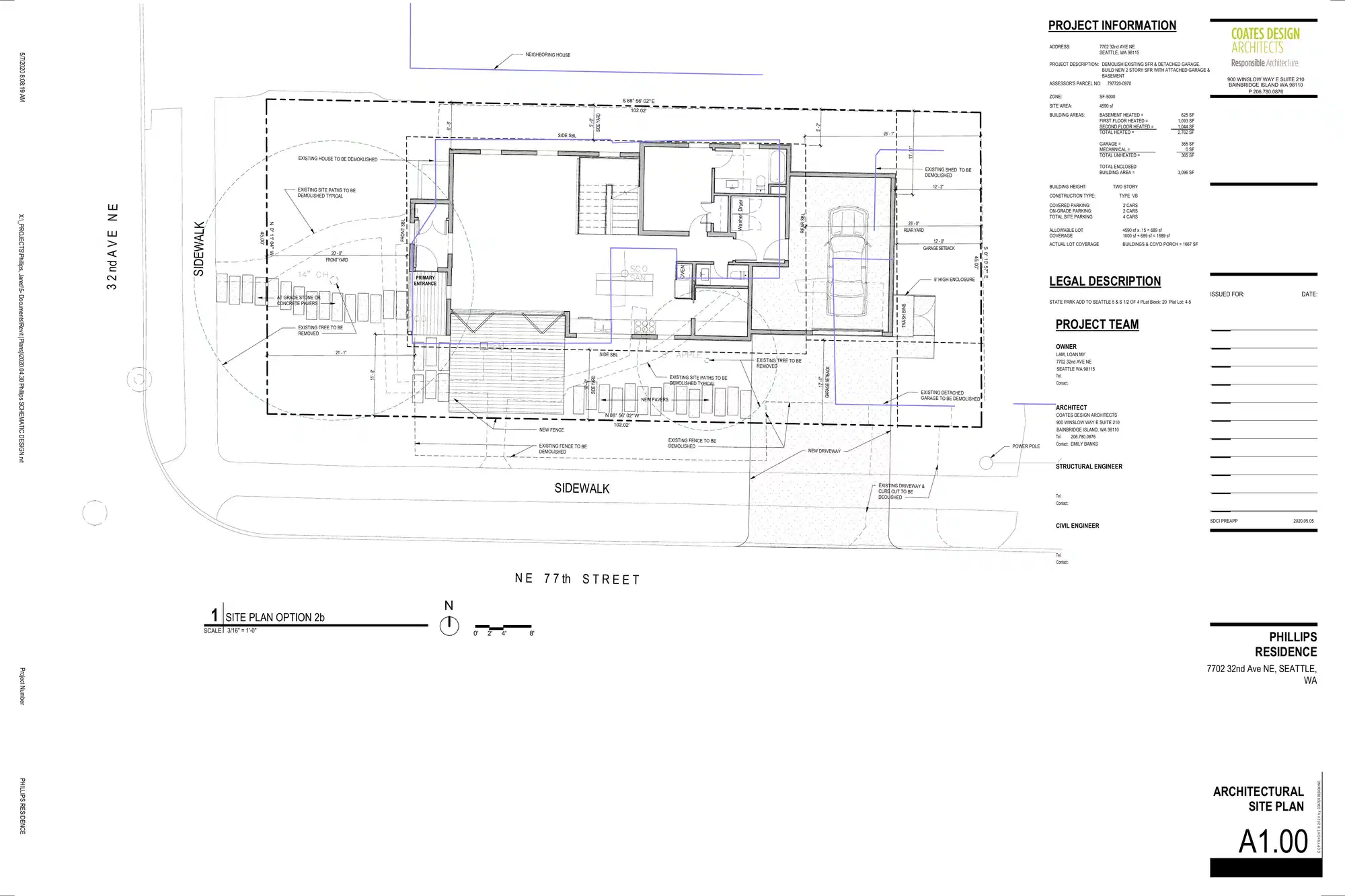 Site plan for 7702 32nd Ave NE