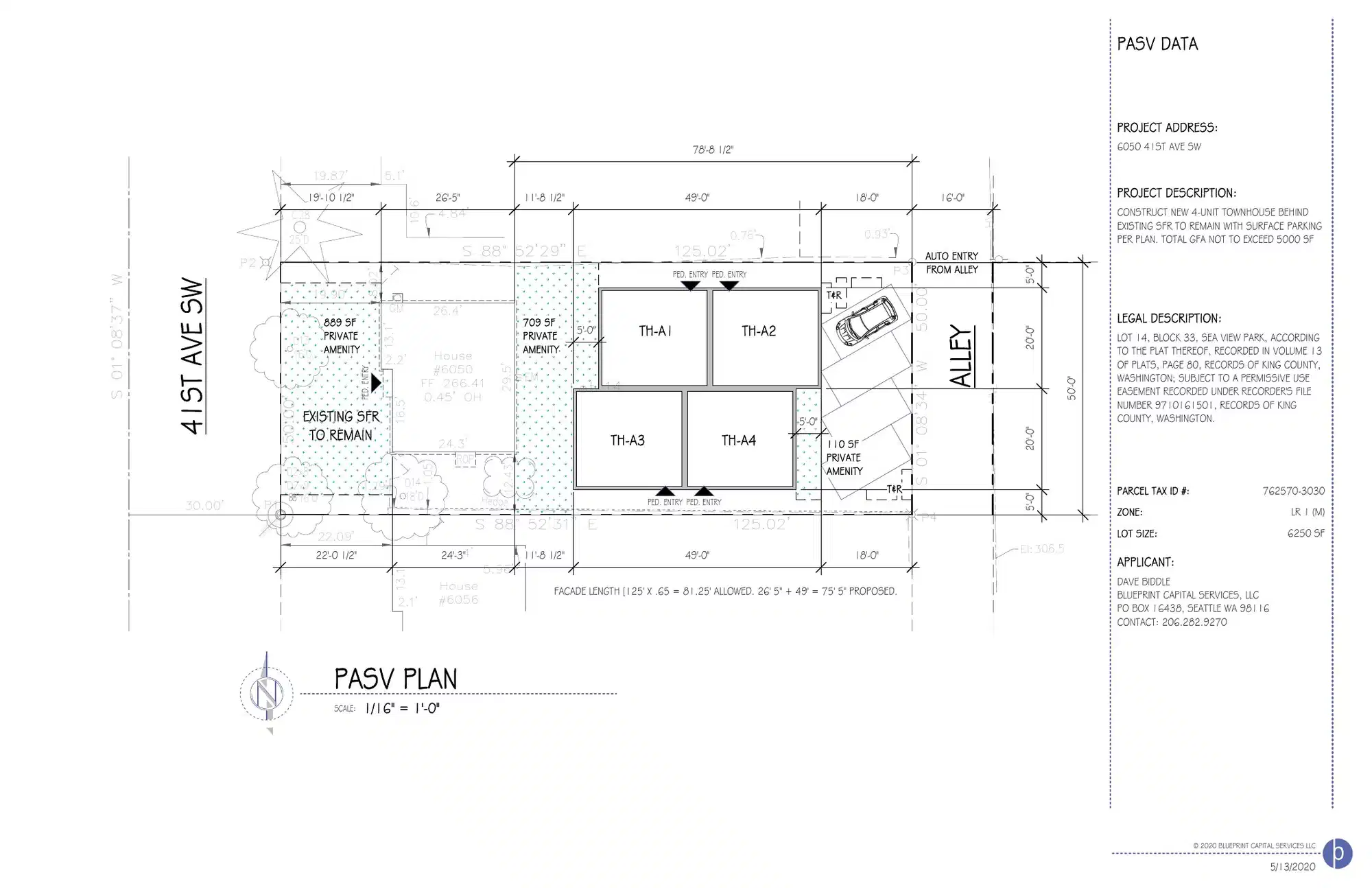Site plan for 6052 41st Ave SW