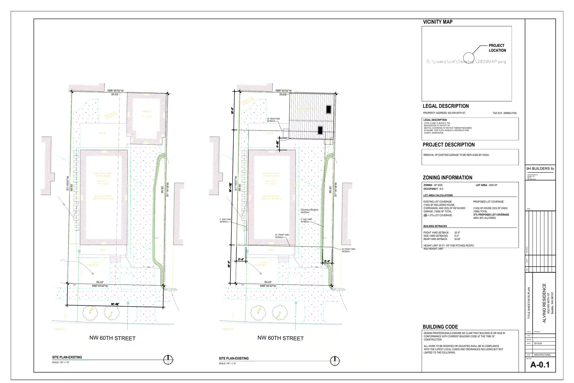 Site plan for 932 NW 60th St