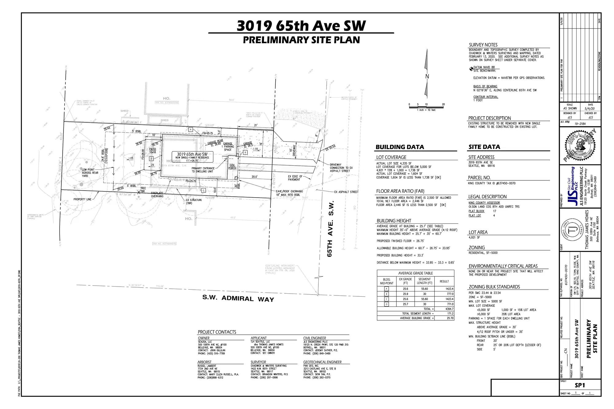 Site plan for 3019 65th Ave SW
