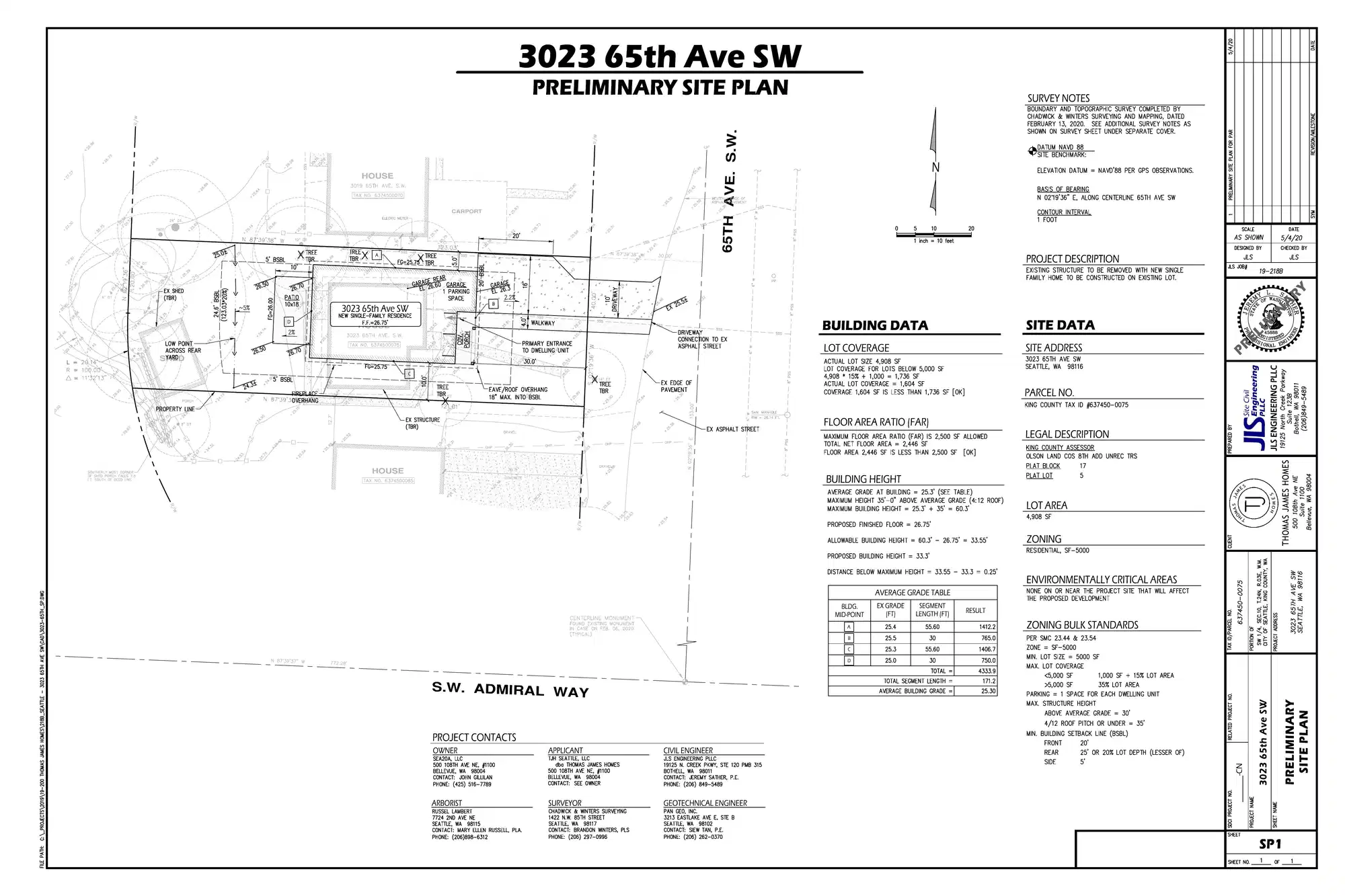 Site plan for 3023 65th Ave SW