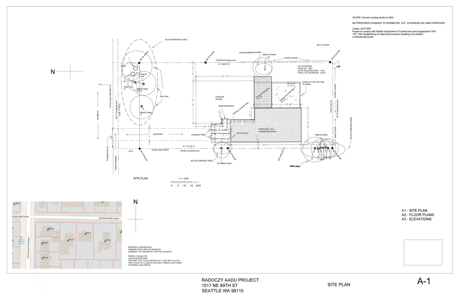 Site plan for 1517 NE 89th St