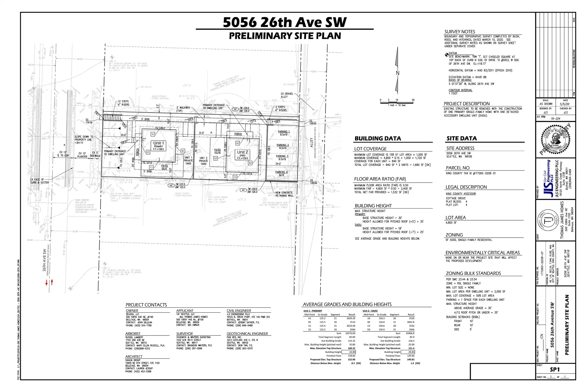 Site plan for 5056 26th Ave SW
