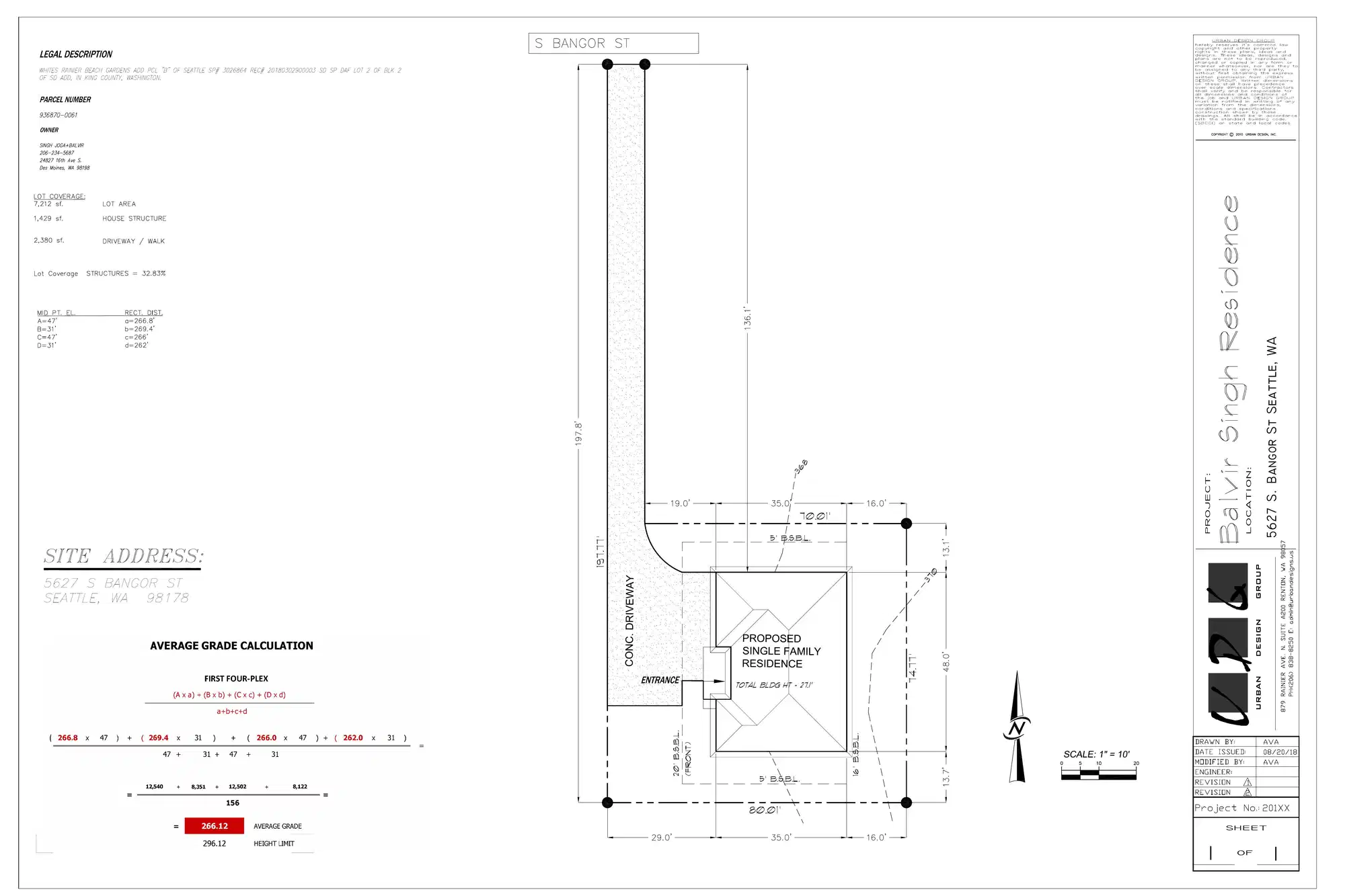 Site plan for 5627 S Bangor St