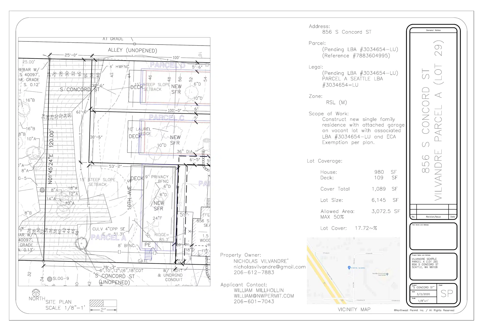 Site plan for 854 S Concord St