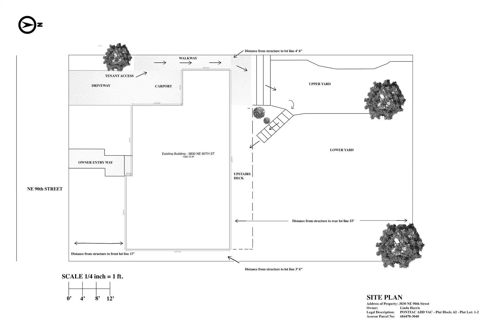 Site plan for 3830 NE 90th St