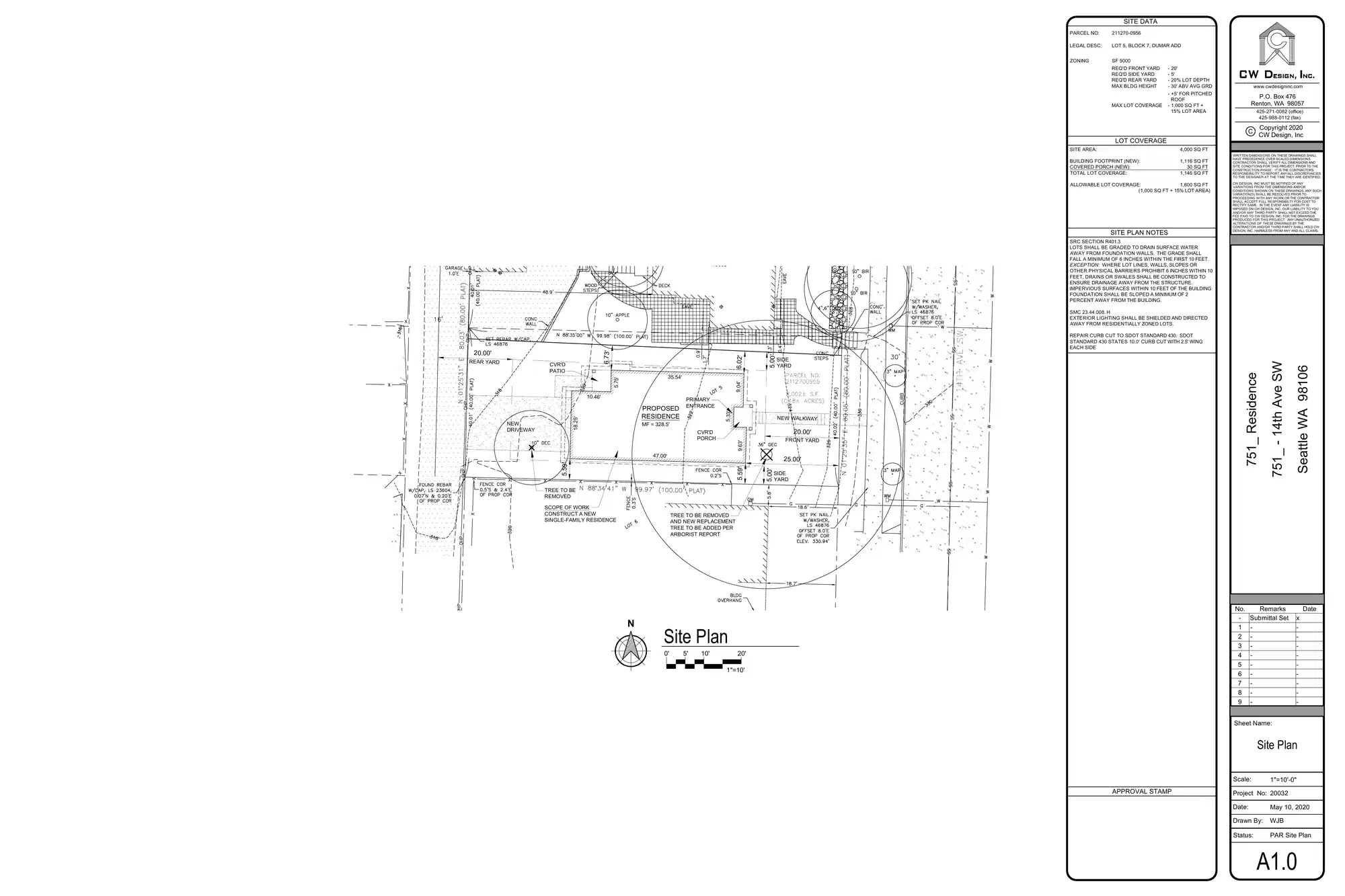 Site plan for 7517 14th Ave SW