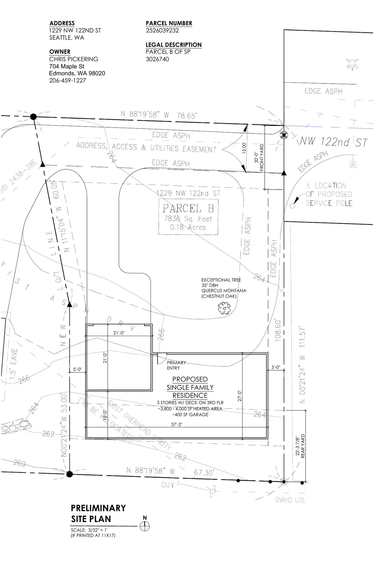 Site plan for 1229 NW 122nd St