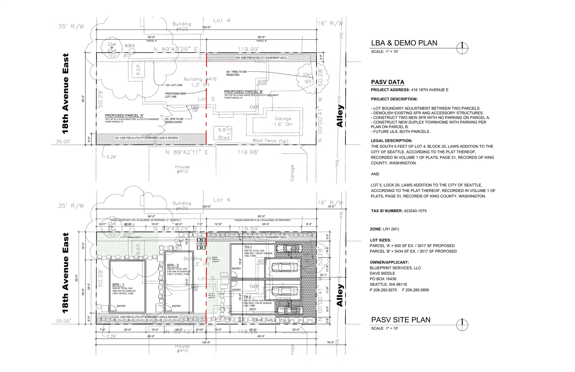 Site plan for 418 18th Ave E