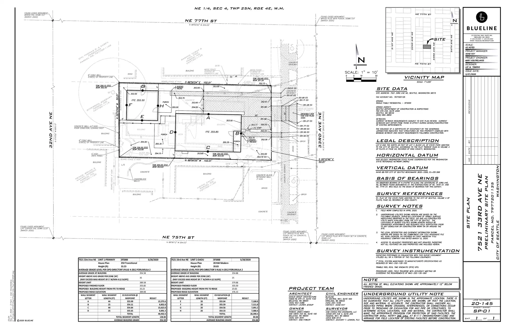 Site plan for 7521 33rd Ave NE