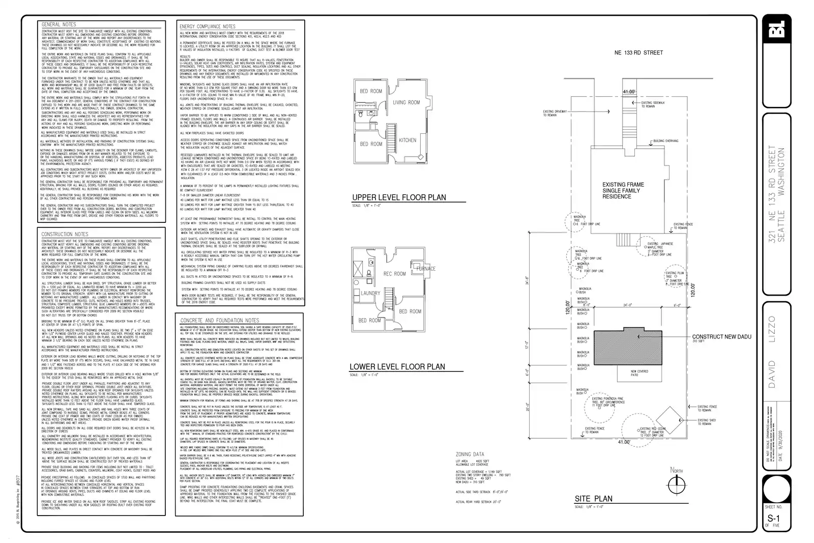 Site plan for 321 NE 133rd St